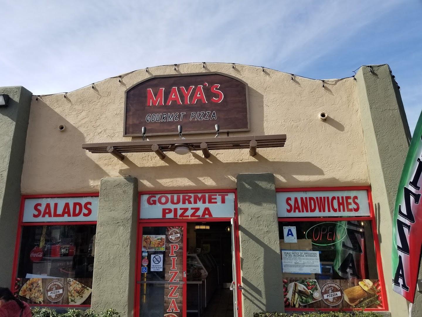 Maya's Gourmet Pizza Menu